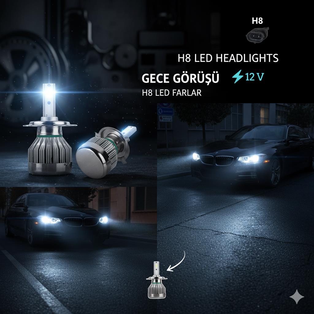 Space H8 Buz Mavisi Led Far Ampulü (3000LM) Premium Güçlü Işık