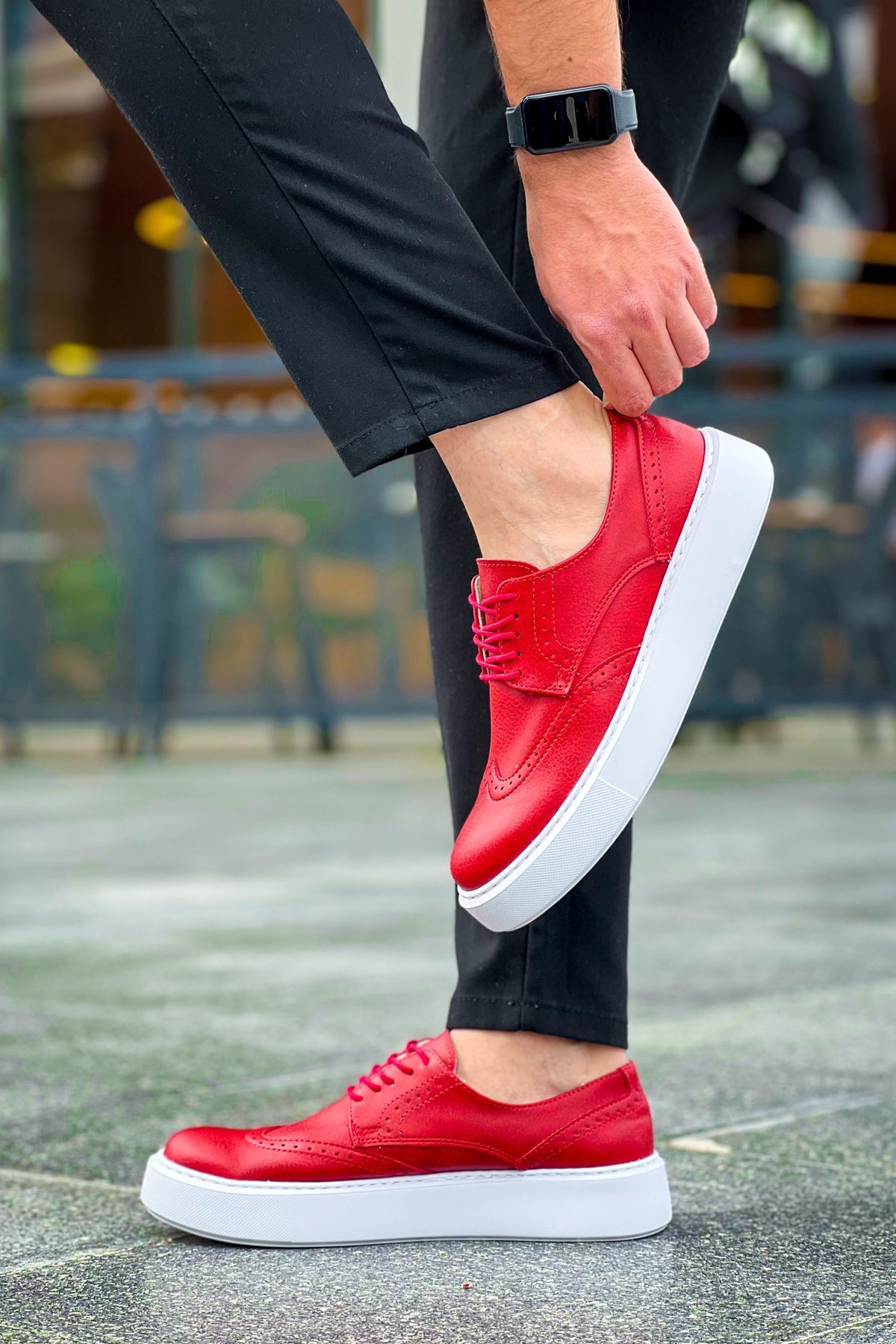 MN149 - CBT Changer Over Erkek Ayakkabı KIRMIZI - KIRMIZI - 41 Resim 5