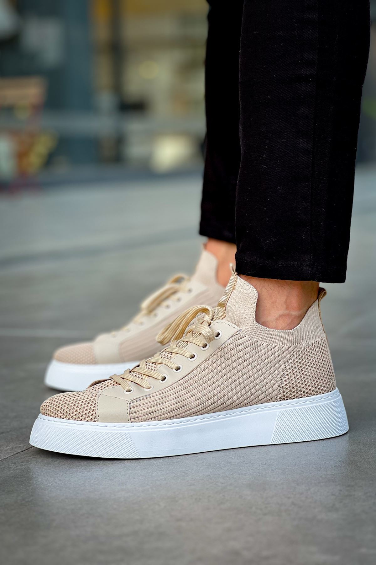 MN2423 - TBT Erkek Ayakkabı BEJ - BEJ - 41 Resim 2