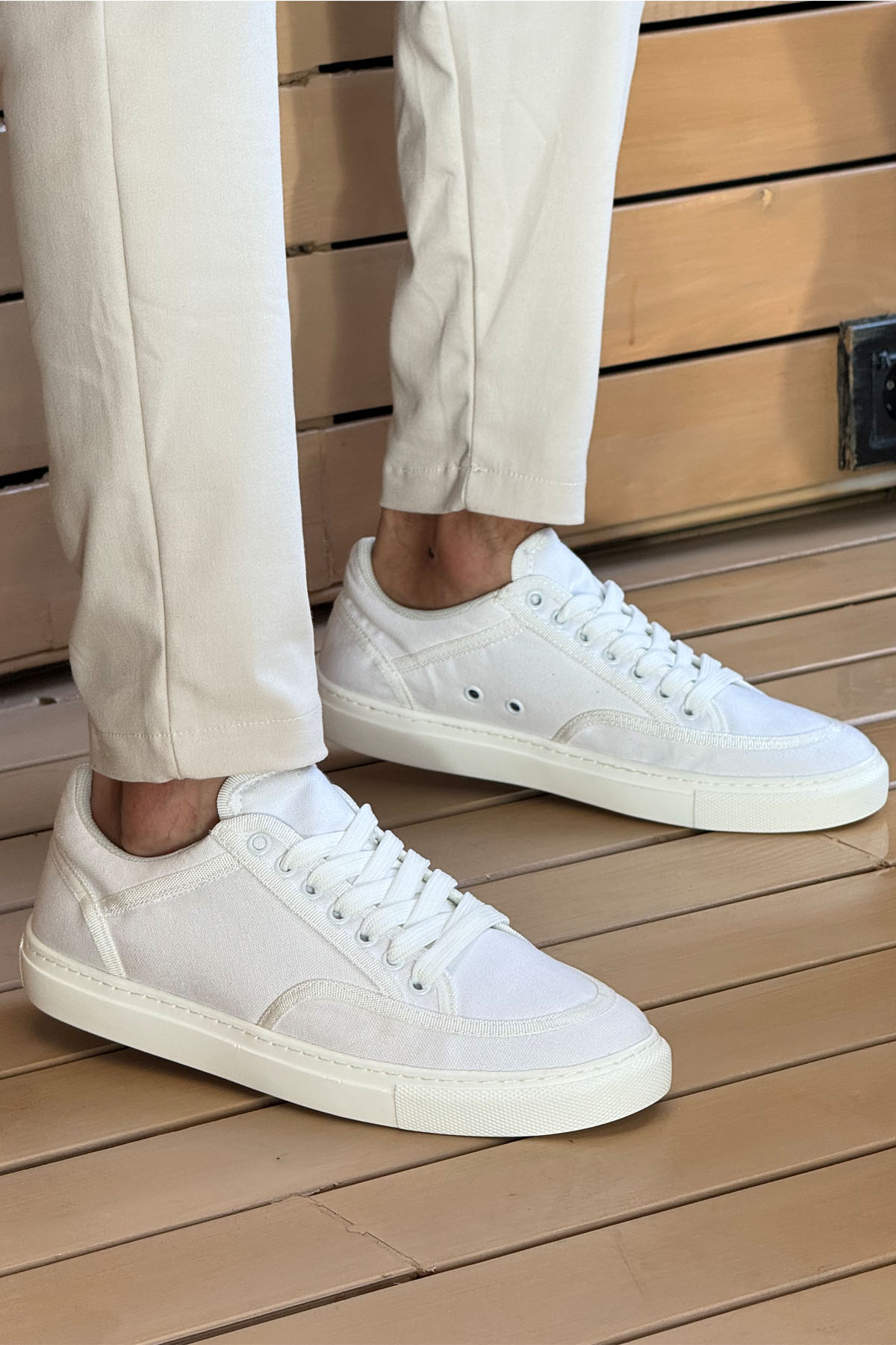 MN2505 - Keten Erkek Ayakkabı BEYAZ / BEYAZ - BEYAZ / BEYAZ - 40
