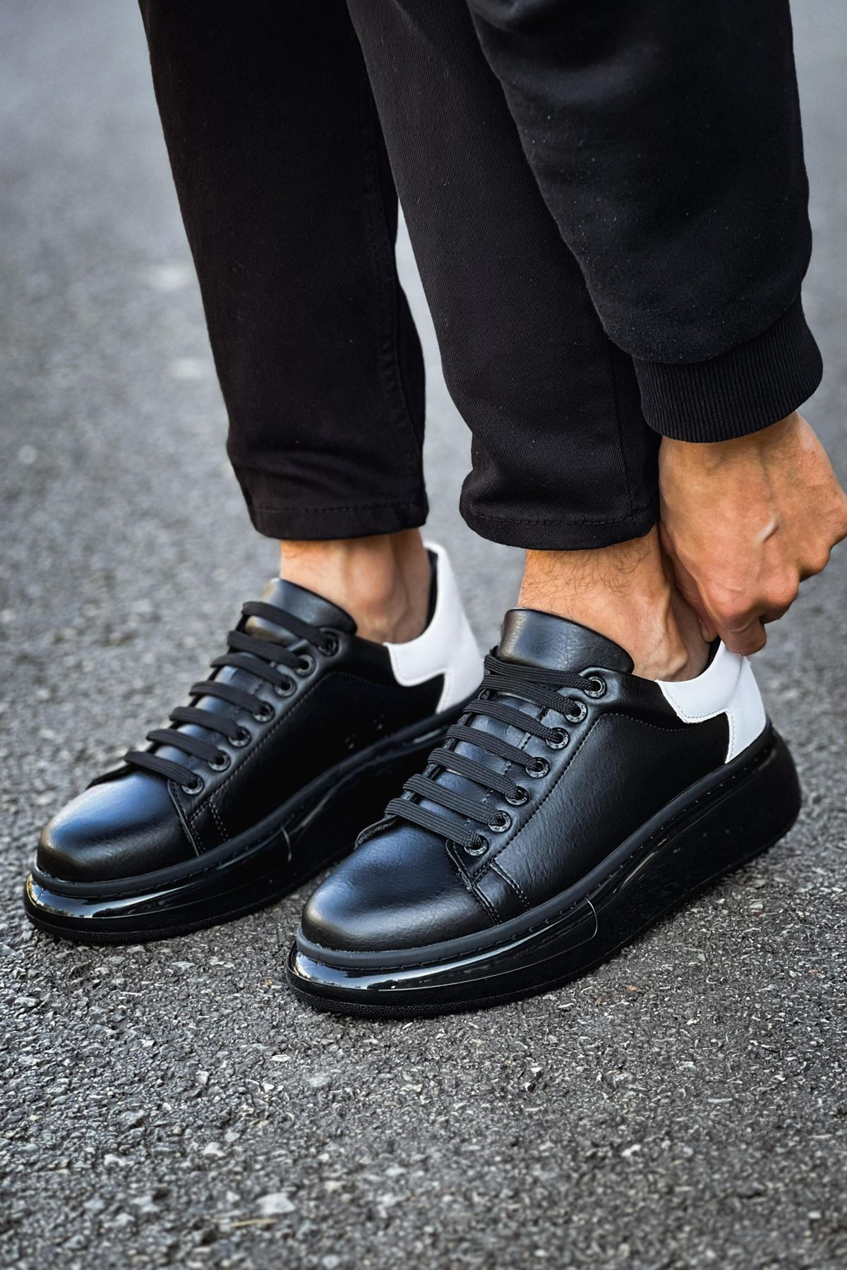 MN295 - CST Sollıevo Erkek Ayakkabı SIYAH/BEYAZ - SIYAH/BEYAZ - 40 Resim 3