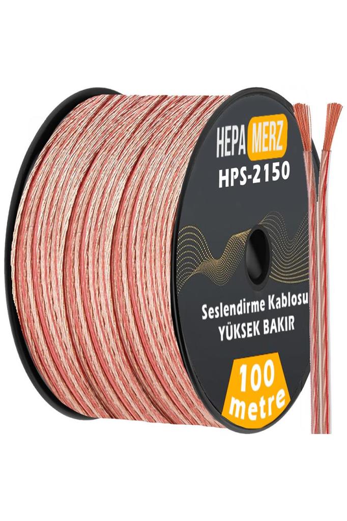 Hepa Merz HPS-2150 Bakır Ses Hoparlör Kablosu 2x1.5 mm 100 Mt.