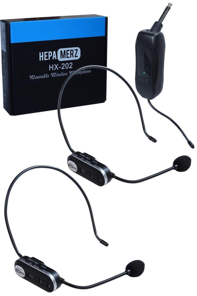 Hepa Merz HX-202 İkili UHF Kablosuz (Wireless) Headset Mikrofon Seti