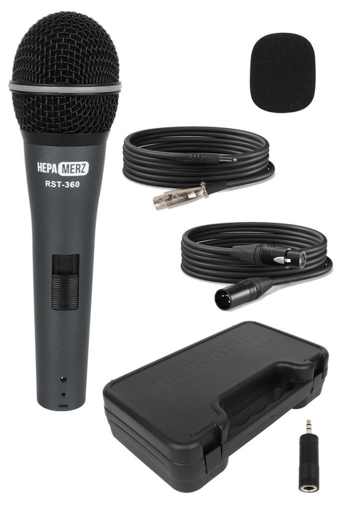 Hepa Merz RST-360 Profesyonel Dinamik Cardioid Kablolu EL Mikrofonu Kaliteli (Çanta ve Full Set)