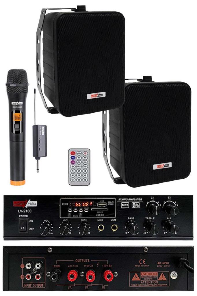 Lastvoice Black Large Plus Paket-1 Hoparlör ve Anfi Anons Ses Sistemi Seti