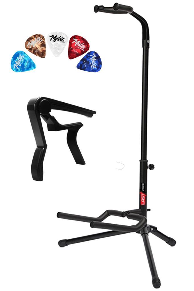 Lastvoice Gtr-01C Gitar Standı Sehpası + Capo + Pena Paketi