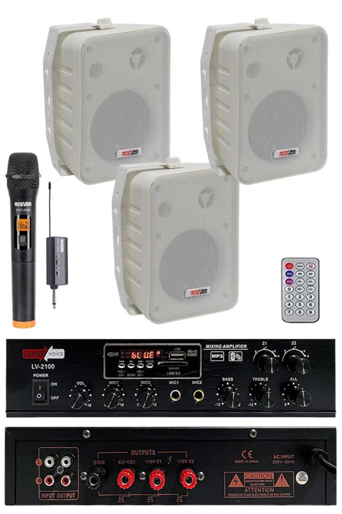 Lastvoice Large Plus Paket-2 Hoparlör ve Anfi Anons Ses Sistemi Seti