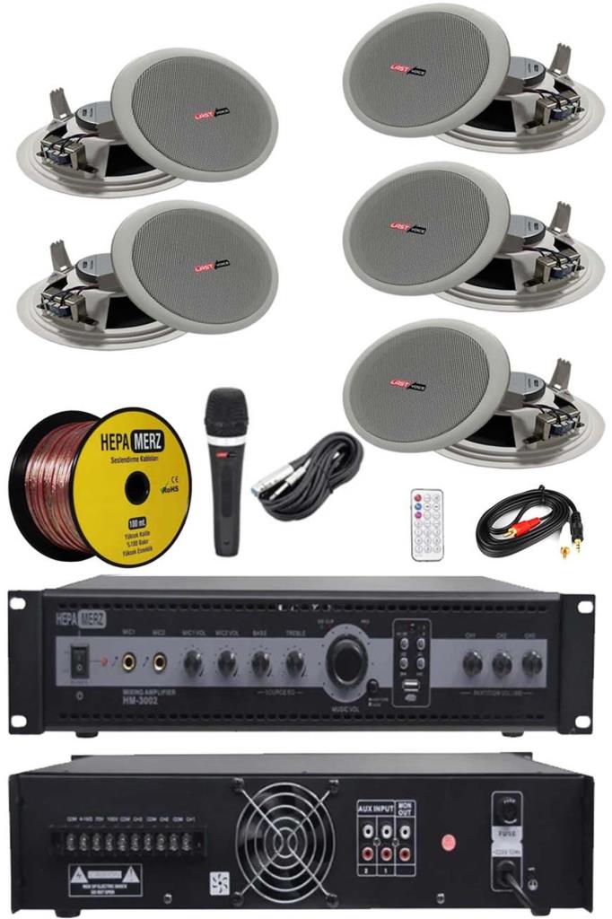 Lastvoice Maxx Paket-2 Tavan Hoparlörü ve 3 Bölgeli Anfi Ses Sistemi Paketi (Full Set)