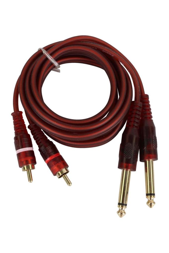 Lastvoice RCA-635-3M RCA to 2x6.35mm Jack Aux Ses Bağlantı Jak Kablosu 3 Metre