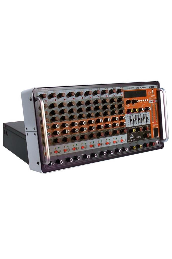 Maxword RM-12 Yüksek Kaliteli Rack Tipi Mixer 12 Kanal 2x550 Watt