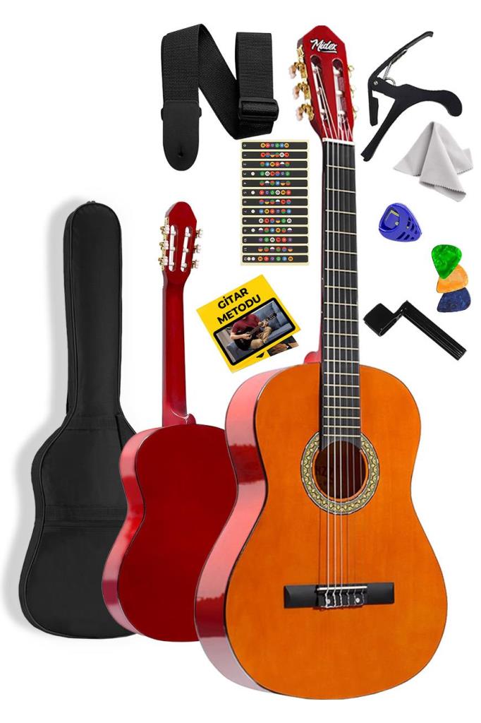 Midex CG-36YL Kaliteli 36 İnç 3/4 Junior Çocuk Gitarı 8-12 Yaş Arası (Çanta Askı Pena Metod)