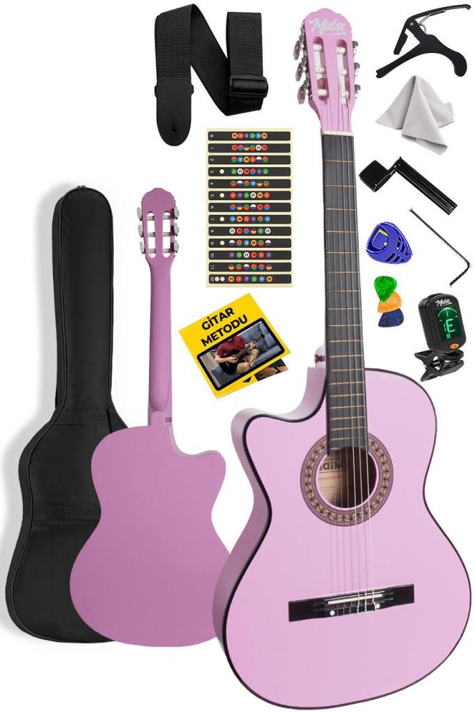 Midex CG-396PU SOLAK Klasik Gitar Lila Renk Full Set Sap Ayarlı 4/4 yetişkin Boy