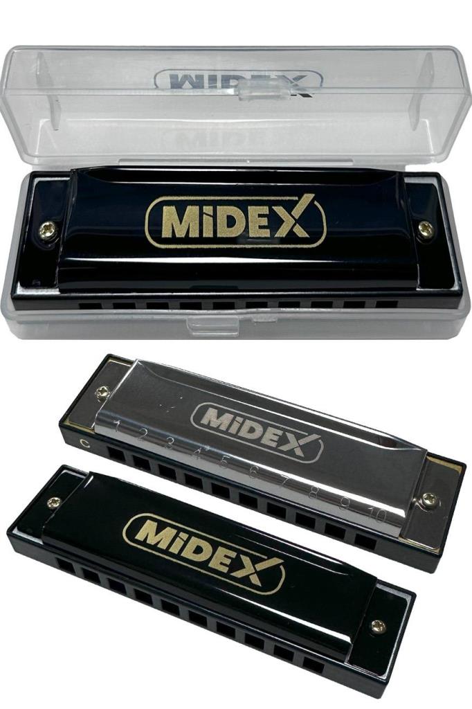 Midex HN-10BK Siyah Örf Aletleri 10 Delikli Mızıka 