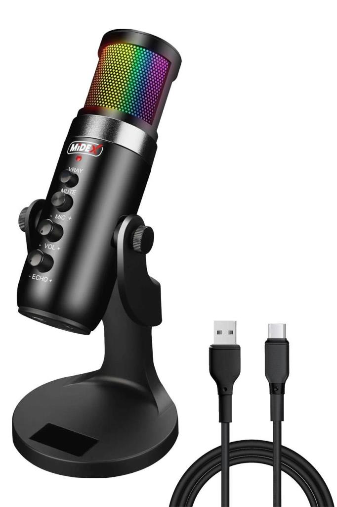 Midex Hype USB Oyuncu ve Yayıncı Mikrofonu (Kayıt Gaming Tiktok Twitch Canlı yayın Discord Youtube)