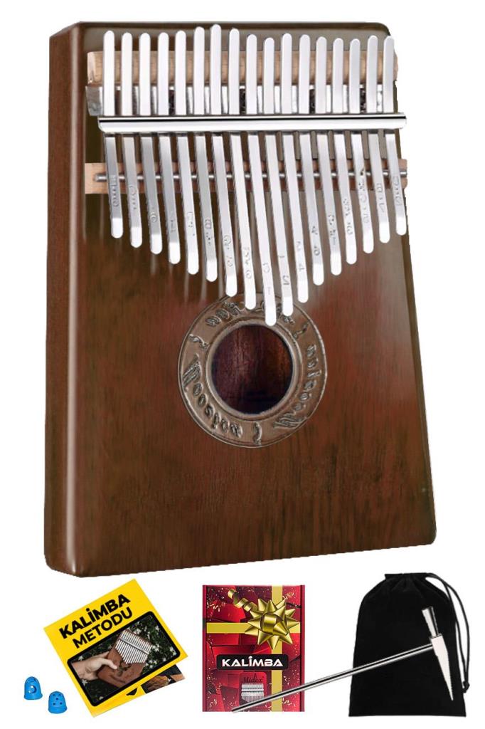 Midex KLX-553 Kalimba 1. Sınıf Maun Ağacı Mineral Çelik Paslanmaz 17 Tuş Tam Set