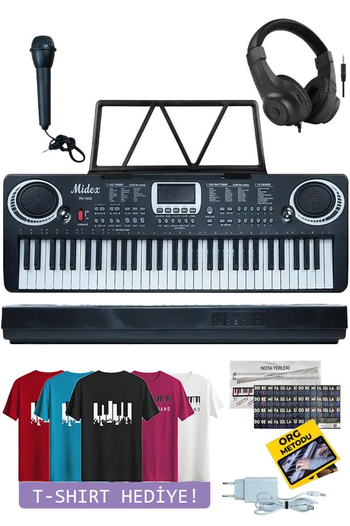 Midex PS-1500BK-TGIFT Başlangıç İçin 61 Tuşlu Org Seti (T-Shirt Hediye)