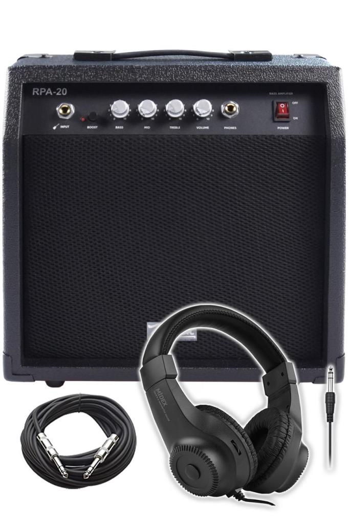 Midex RPA-20BK-HD Bas Gitar Amfisi 20 Watt (Kulaklık ve Jak Kablosu Dahil)