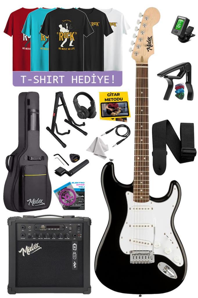 Midex RPH-30WB-TGIFT Gül Klavye SSS 25W Amfili Elektro Gitar (T-Shirt Hediye)