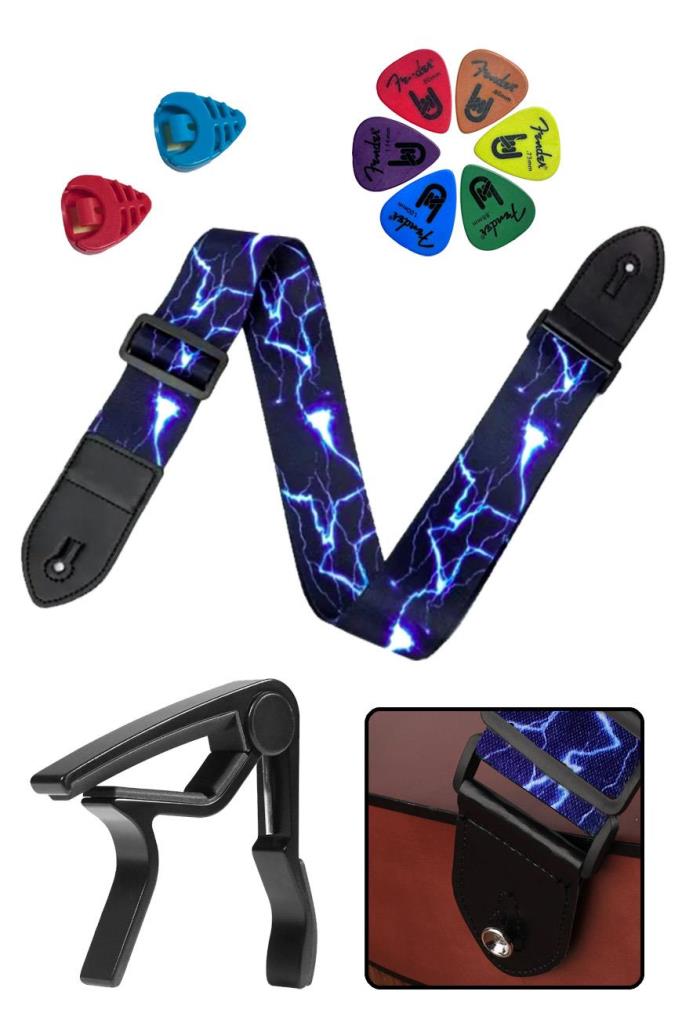 Midex SR-11BL-PAK Desenli Gitar Omuz Askısı Metal Capo ( 2 Pena Kutusu 6 Pena )