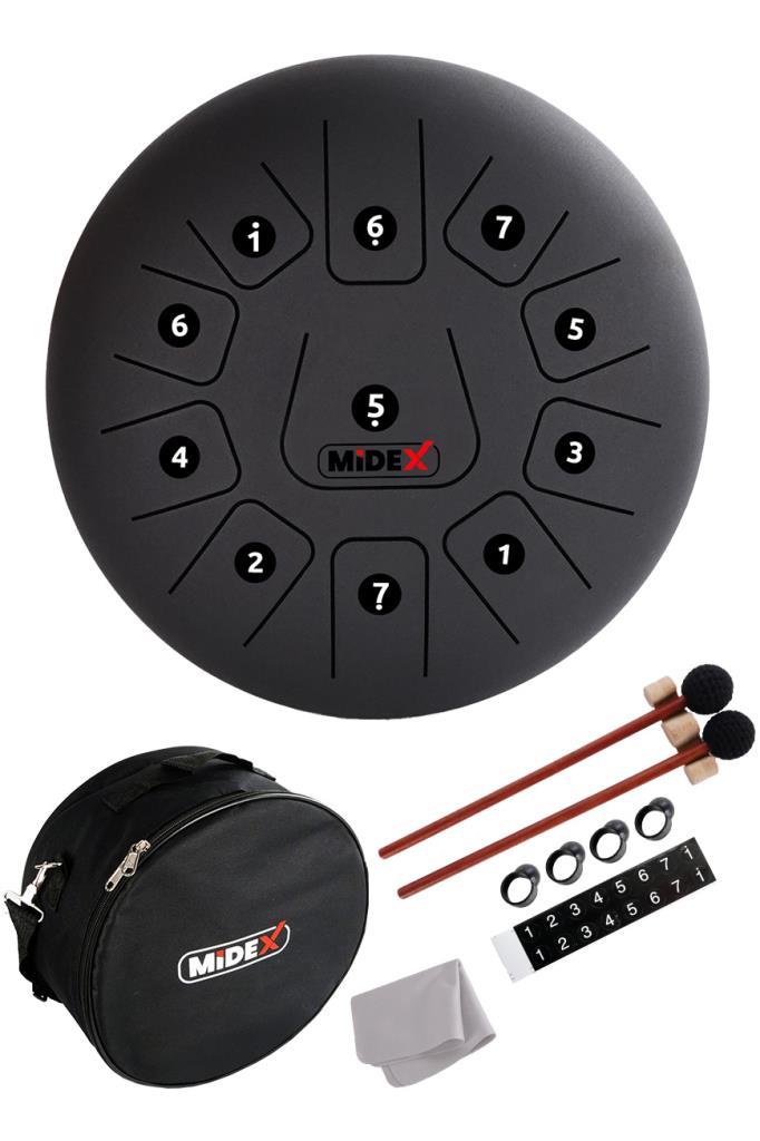 Midex TD-1211BK Çelik Dil Davul Handpan 12 İnç 11 Ton Steel Tongue Drum Full Set