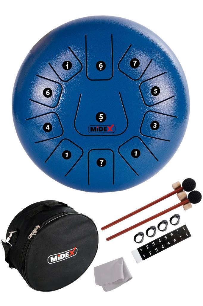 Midex TD-1211BL Çelik Dil Davul Handpan 12 İnç 11 Ton Steel Tongue Drum Full Set