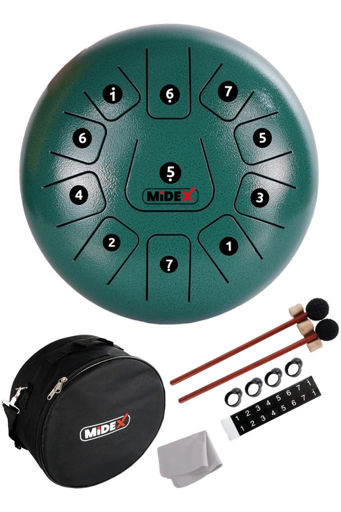 Midex TD-1211GR Çelik Dil Davul Handpan 12 İnç 11 Ton Steel Tongue Drum Full Set