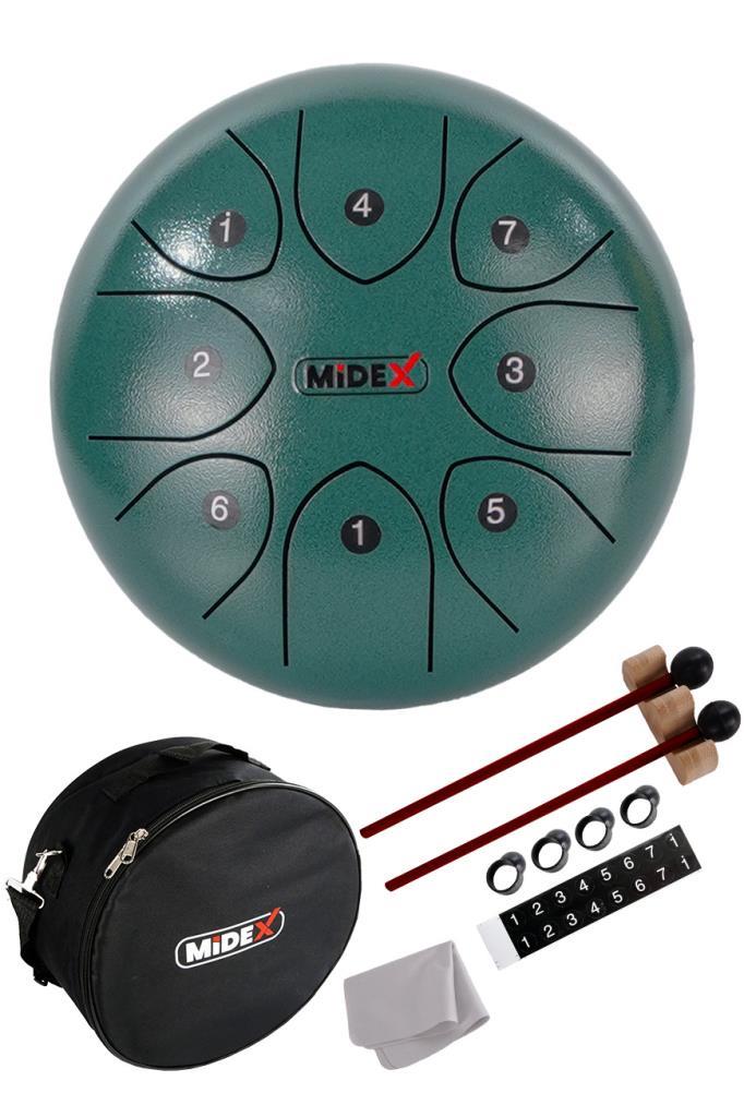 Midex TD-88GR Çelik Dil Davul Handpan 8 İnç 8 Ton Steel Tongue Drum Full Set