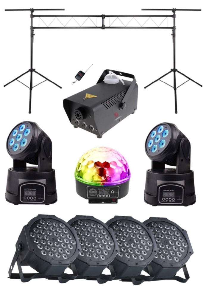 Quenlite Free Paket-6 Sahne Işık Sistemi Seti ( Top Küre Led Par Moving Head Robot Sis Makinesi)