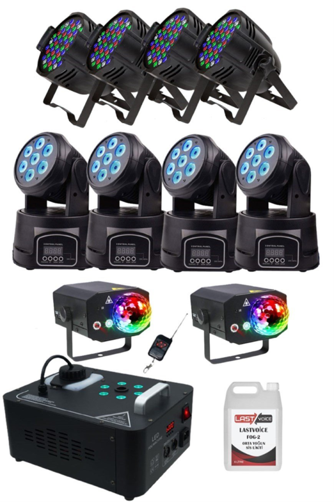 Quenlite Sahne Işık Sistemi Start Paket-6 (Lazer Led Par Robot Sis Makinesi)