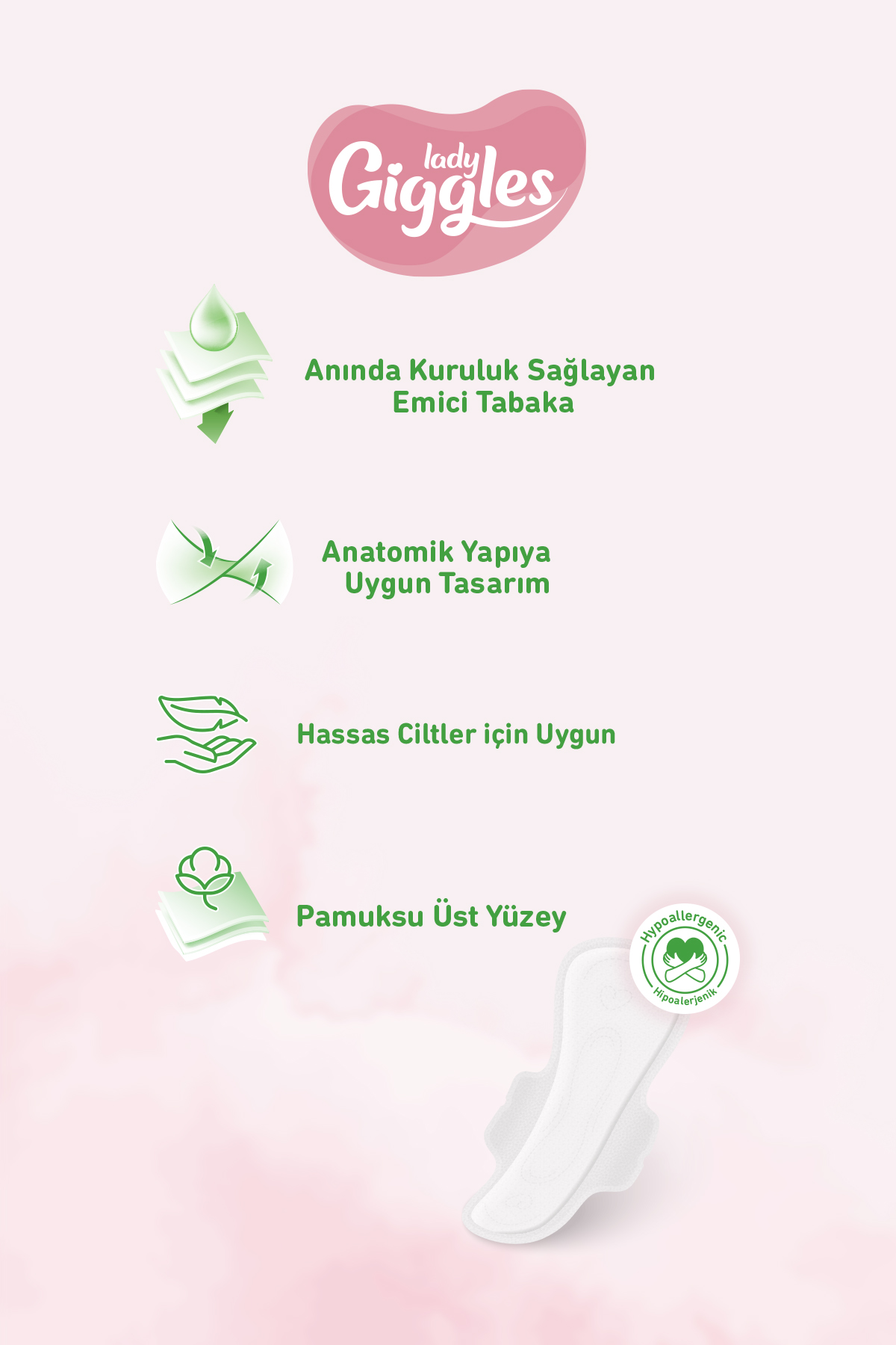 Lady Giggles Lady Soft Hijyenik Ped Mix Paketi 42 Adet