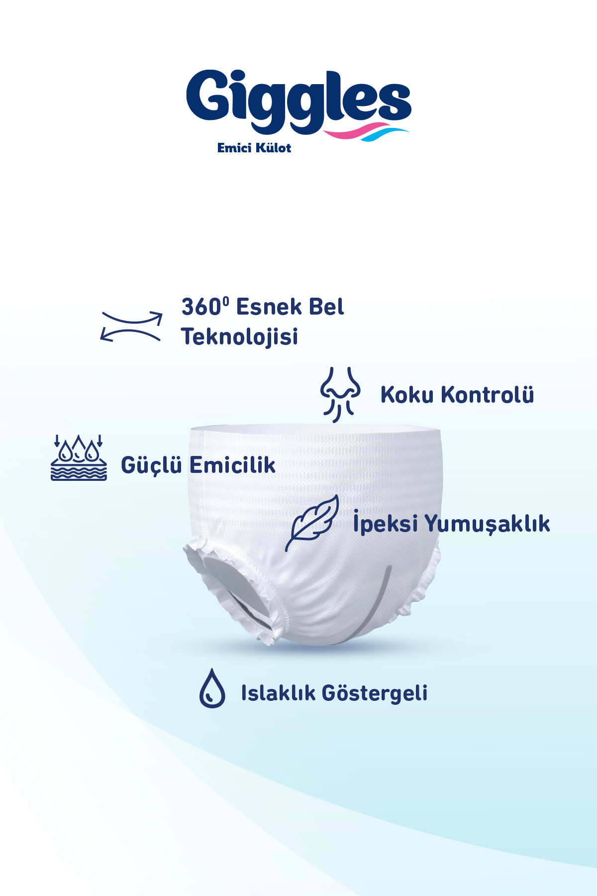 Giggles Yetişkin Emici Külot Hasta Bezi Large 1 Paket (8 Adet)
