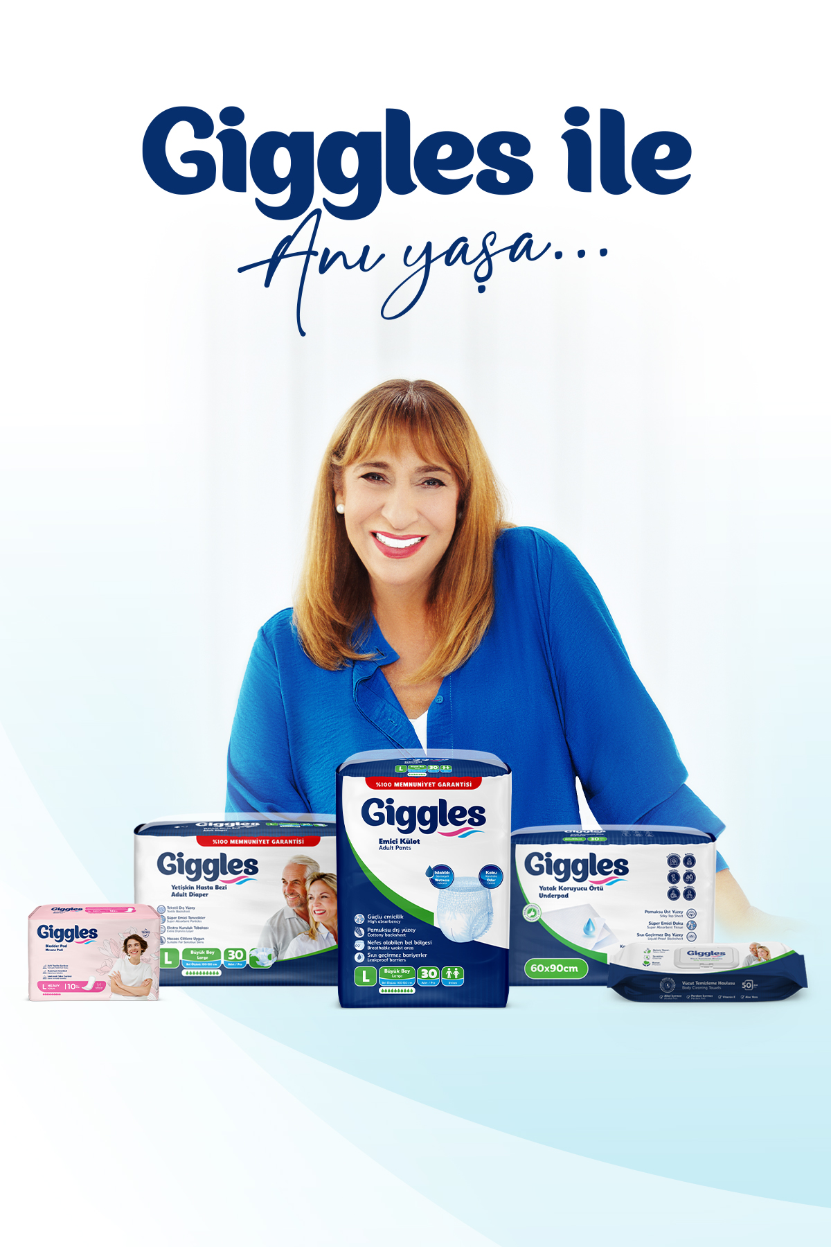 Giggles Yetişkin Emici Külot Hasta Bezi Medium 1 Paket (9 Adet)