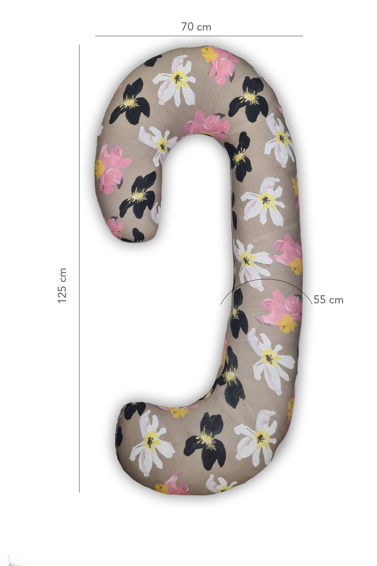 Hamile yastığı,sarılma yastığı aktivite yastığı pamuk kumaş (Çiçekli)