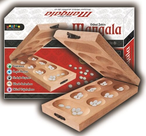 Ahşap Mangala, Kapaklı Mancala Oyunu, Zeka Oyunları, Mangala