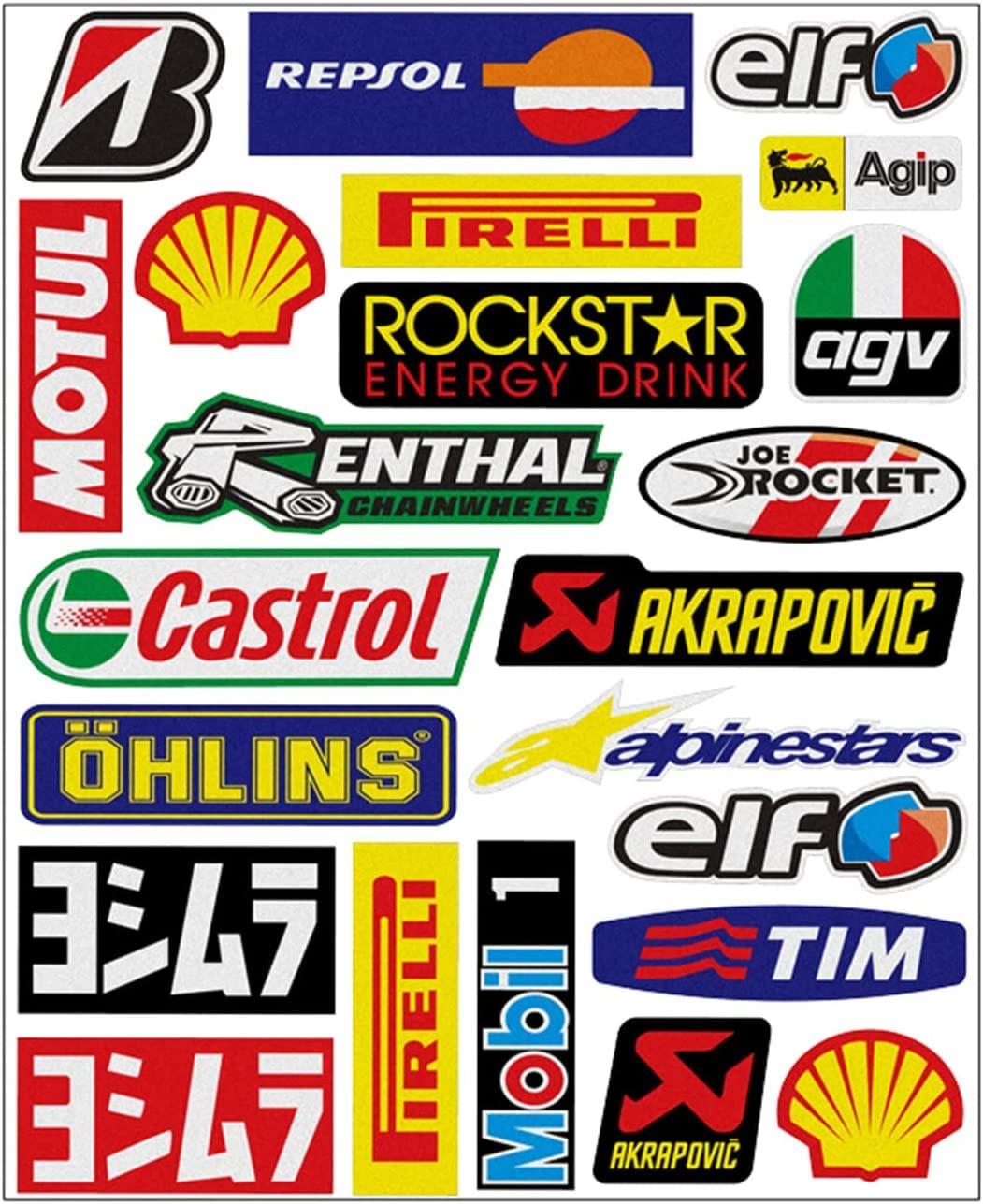 Araba, Motosiklet, Bisiklet, Kask Sponsor Sticker Seti, Çıkartma Etiketi B1 Model