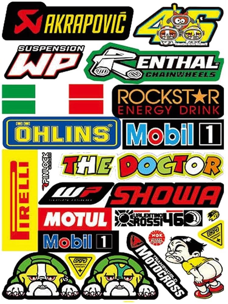 Araba, Motosiklet, Bisiklet, Kask Sponsor Sticker Seti, Çıkartma Etiketi A8037 Model