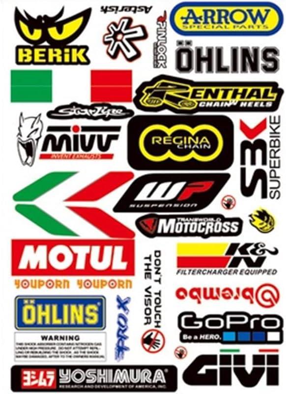 Araba, Motosiklet, Bisiklet, Kask Sponsor Sticker Seti, Çıkartma Etiketi A8046 Model