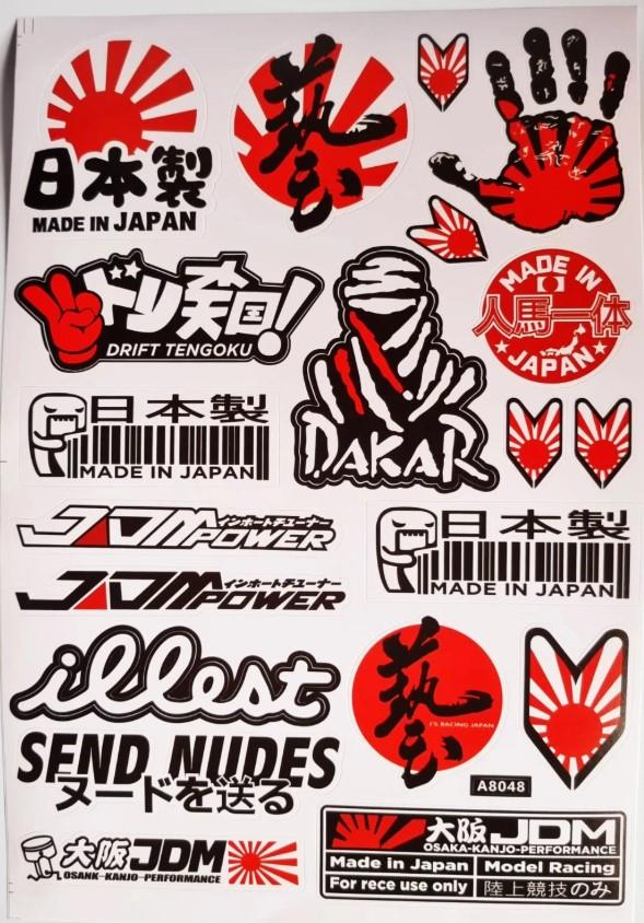 Araba, Motosiklet, Bisiklet, Kask Sponsor Sticker Seti, Çıkartma Etiketi A8048 Model