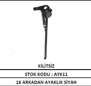 Arka Ayak 16'' Jant Siyah Model Çocuk Bisikleti Park Ayak