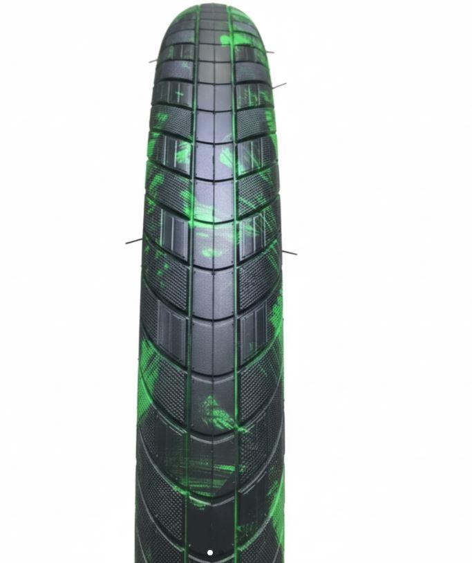 Asistan Drox DJ 27M Bisiklet Dış Lastik 27,5x2.40 Siyah-Yeşil Freeride Dirtjump Bisiklet Dış Lastiği
