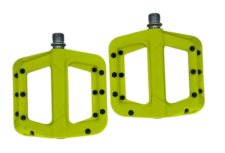 Asistan Drox PD 710 Rulmanlı Plastik Çivili Mtb Freeride Bmx Geniş Platform Bisiklet Pedalı Lime Sarı