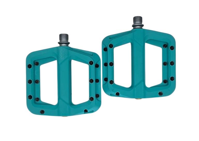 Asistan Drox PD 710 Rulmanlı Plastik Çivili Mtb Freeride Bmx Geniş Platform Bisiklet Pedalı Turkuaz