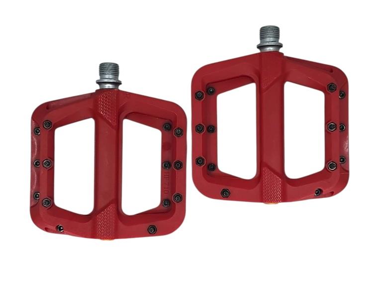 Asistan Drox PD 710 Rulmanlı Plastik Çivili Mtb Freeride Bmx Geniş Platform Bisiklet Pedalı Kırmızı