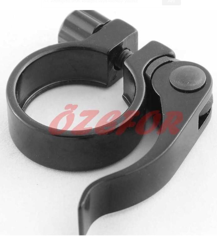 Bisiklet Sele Borusu Kelepçesi Mandallı Siyah 31,8MM ( 27,2 Sele Borusu Uyumlu )