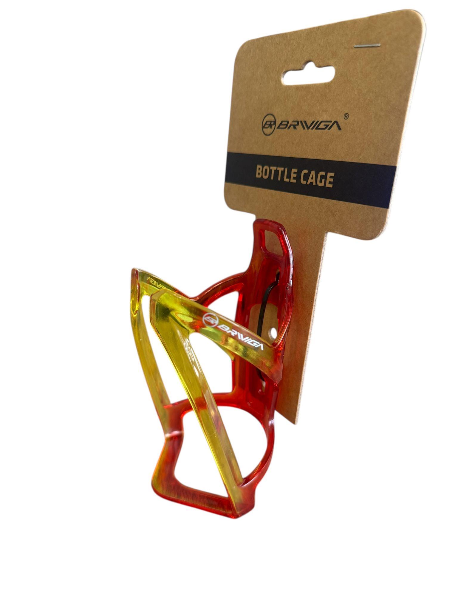 Briviga Plastik Matara Kafesi Sarı Kırmızı PC Bisiklet Suluk Şişe Kafesi (13.5x7.7cm, 35g)