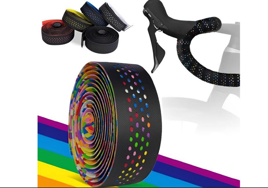 Briviga Rainbow Gidon Bandı PU+EVA Bisiklet Gidon Bandı Yol Sargısı 2150x30mm Yol Bisikleti sargı