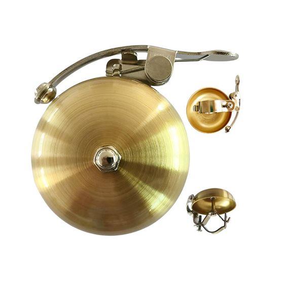 Briviga Altın Renkli Sol Taraf Bakır Retro Bisiklet Zili (58mm Kapak, Klasik Ses, 78g) Retro ZİL