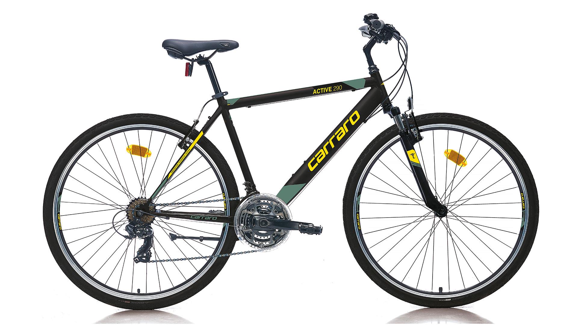 Carraro Active 290 28" Jant 52 CM Kadro 21 Vites Şehir Bisikleti SİYAH SARI