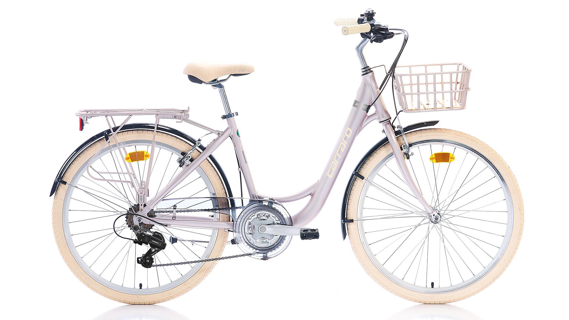 Carraro Juliet 26 Jant 21 Vites V-Fren 43 Kadro Şehir Bisikleti Metalik Pembe Krom