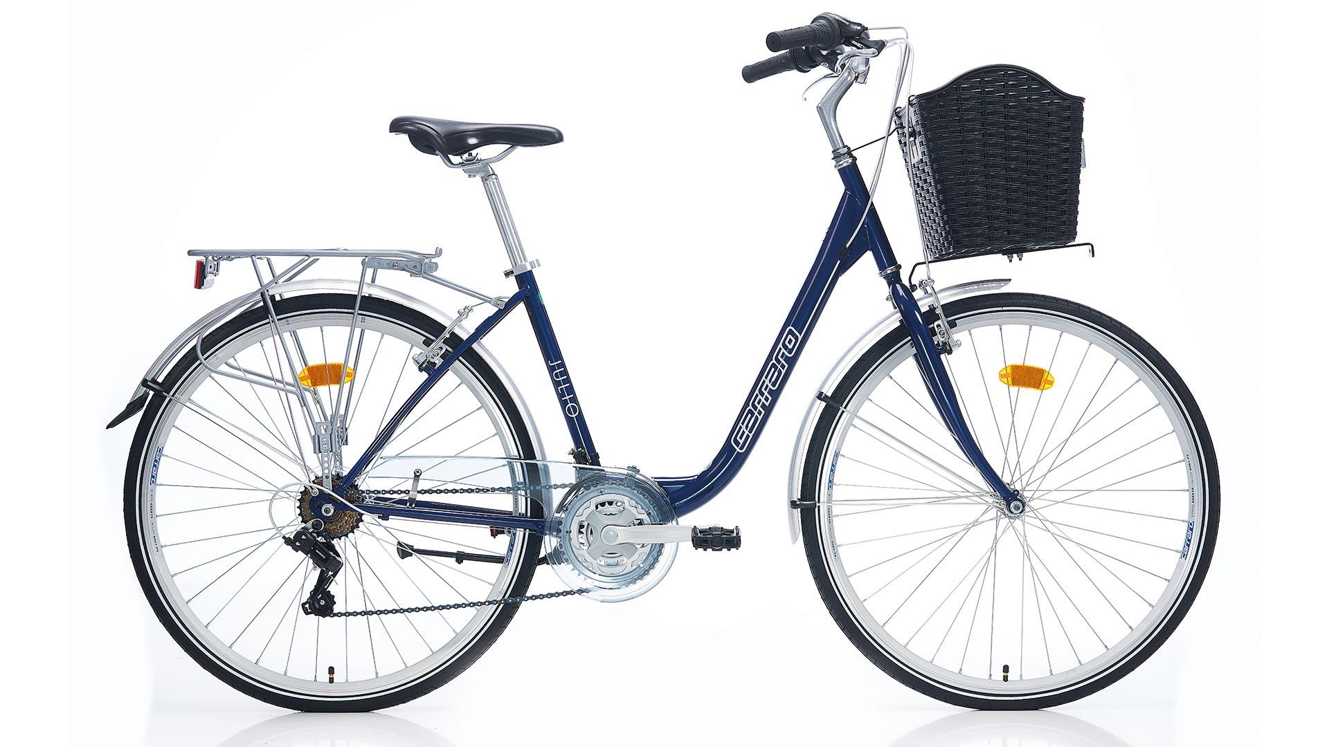 Carraro Julio 28" Jant 43 CM Kadro 21 Vites Çamurluklu Bagajlı Sepetli Şehir Bisikleti
